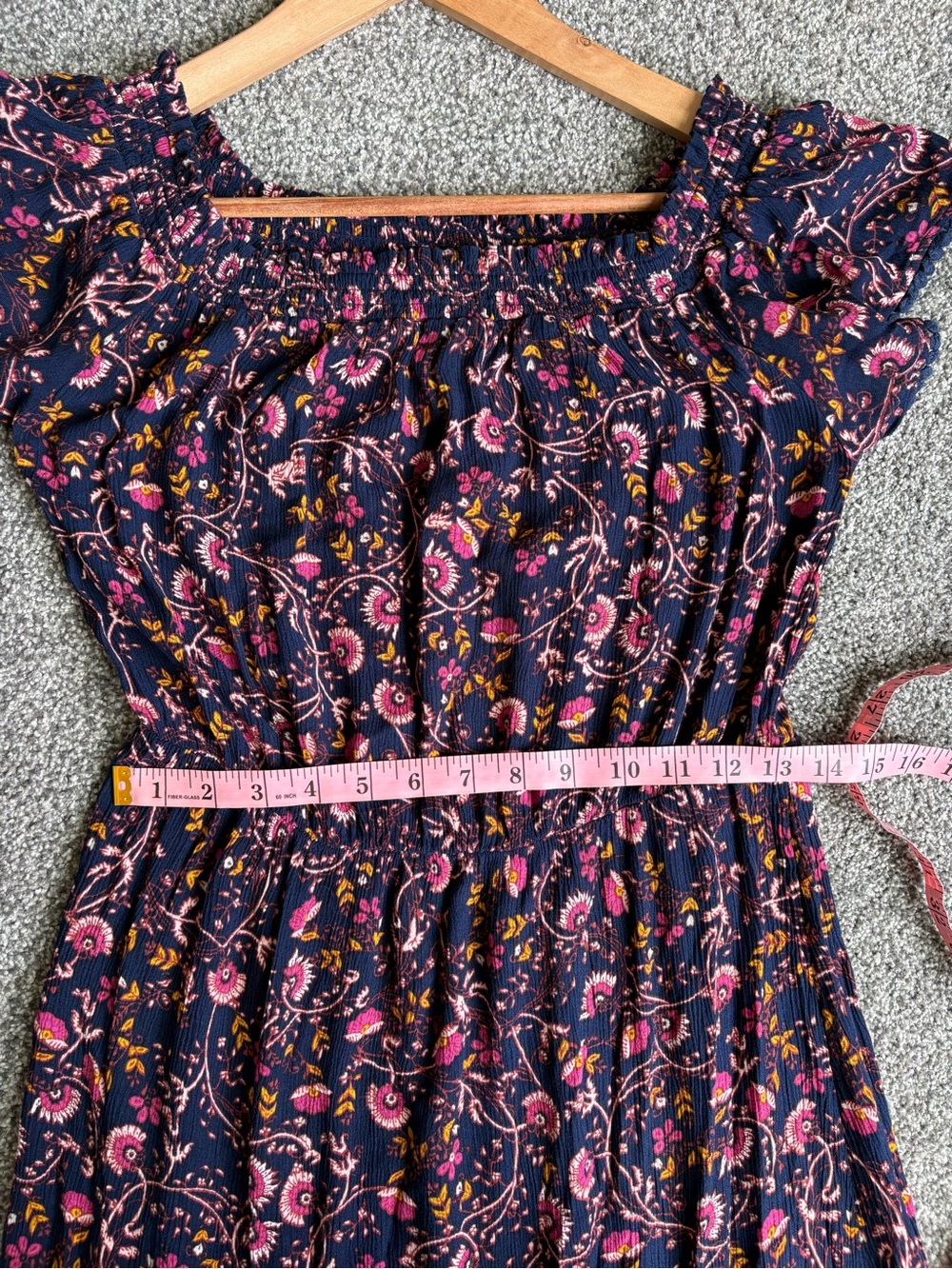 Old Navy Floral-Print Off-the-Shoulder Waist-Defined Maxi Dress size small - Picture 9 of 11